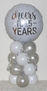 25. JAHRESTAG - SILBERHOCHZEIT - FOLIENBALLONDISPLAY - TISCHMITTELSTÜCK - Bild 1 von 2