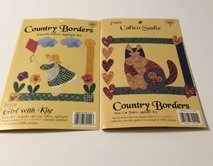 Mädchen mit Drachen und Calico Sadie Bügelbild Stoff Applikation Sets Country Borders - Bild 1 von 5