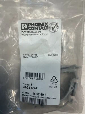 5 unidades Phoenix Contact VS-08-SD-F. Tapa 1652606 Foto 1 de 2