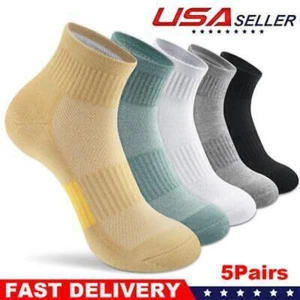 5 Pairs Ankle Socks Womens Athletic Thick Cushioned Running Hiking Low Cut - Picture 1 of 7
