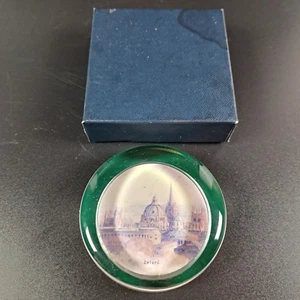 Vintage Paperweight Oxford England Round Glass - Picture 1 of 4