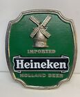 Vintage Imported Heineken Holland  Advertising wall Beer Sign w/ Stand Green