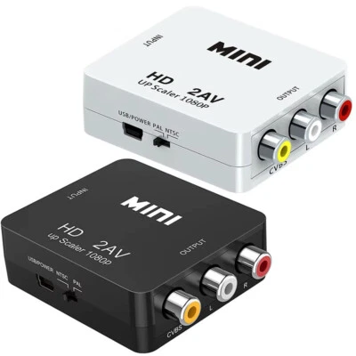 HDMI AV DownScaler Adapter Video Composite Converter HDMI to RCA Support 1080p - Image 1 of 4