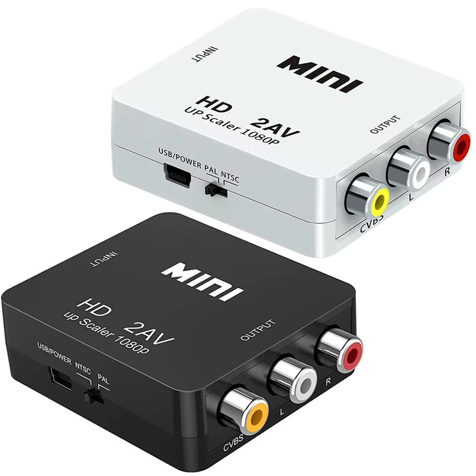 HDMI AV DownScaler Adapter Video Composite Converter HDMI to RCA Support 1080p - Image 1 of 4