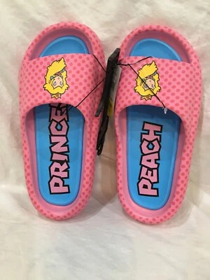 Nintendo Super Mario Womens Princess Peach Slide Sandals Size 8 Pink NEW - Image 1 of 3