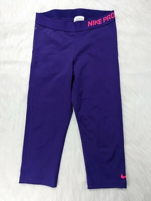 NEW NIKE PRO Women's Court Purple Pink Training Capri/Tights Medium 589366-548 - Image 1 of 4