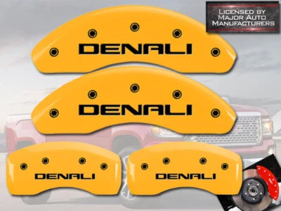 GMC Terrain 2018-2020 cubiertas de pinza de freno delanteras + traseras "Denali" amarillas MGP 17" Foto 1 de 4