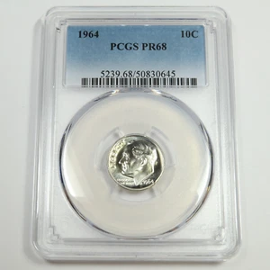 1964 P PCGS PR68 - Silver Roosevelt Dime 10c US Coin #52350B - Picture 1 of 2