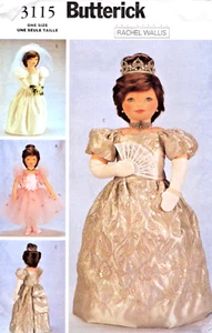 Gowns for 23 Inch Doll, Butterick Sewing Pattern 3115 Wedding Ballet Formal - Picture 1 of 2
