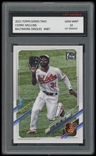 CEDRIC MULLINS 2021 TOPPS SERIES TWO #487 1ST GRADED 10 CARD BALTIMORE ORIOLES