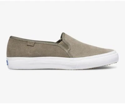 KEDS Sneakers Womens 6 DOUBLE DECKER Suede Bungee Cord Olive Brown Slip On NEW - Image 1 of 4