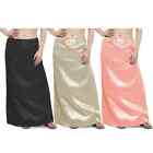 Women Satin Petticoat Saree Satin Underskirt Free Size Pack 3 Black Beige Peach