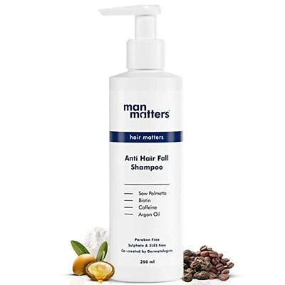 Man Matters Double DHT Blocking Anti Hair Fall Shampoo with Saw Palmetto 200ml, - Image 1 of 4