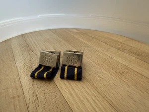 Gemelos envolventes de tela a rayas doradas negras Henley Royal Regatta de colección - Imagen 1 de 2