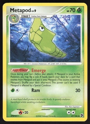 Metapod 47/106 Non-holo Uncommon Pokemon TCG Great Encounters LP - Image 1 of 2