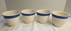 4 Dessert CUPS WHITE BLUE STRIPE 3" T.G. GREEN CHURCH GRESLEY USED SEE PHOTOS - Picture 1 of 18