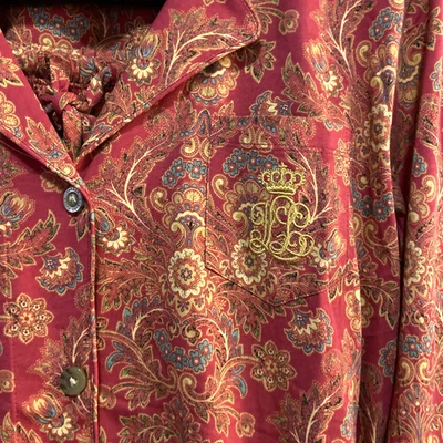 Nuevo con etiquetas Pijama Lauren Ralph Lauren Rojo/Amarillo Paisley Talla L Foto 1 de 4