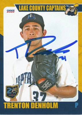 Trenton Denholm Signed IP 2023 Lake Cty Captains Card #6 Cleveland Guardians! - Image 1 of 2