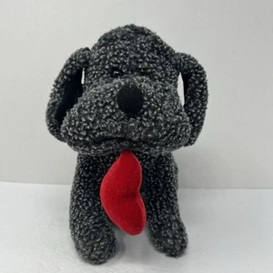 Zuckerhut 10 Zoll Hund Plüsch mit Herz Valentinstag schwarz süß Welpe Stofftier - Bild 1 von 12