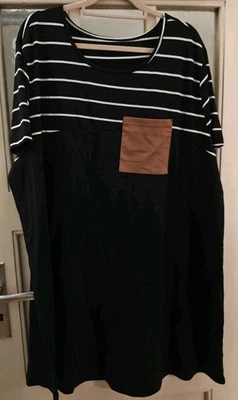 Shirtkleid Longshirt 6XL (UK 24/26) Streifen Ringel Plus Size Große Größen  - Bild 1 von 4