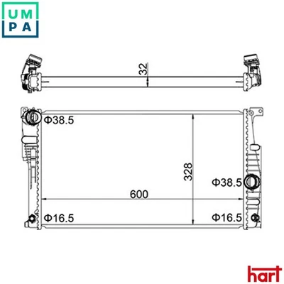 RADIATOR ENGINE COOLING 623 439 FOR BMW 1/F3/F20 B38B15A 1.5L 3cyl 4 F32, F82 - Image 1 of 4