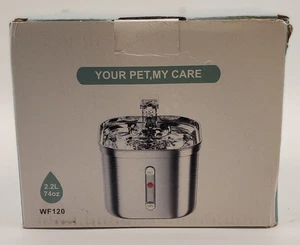 Fuente de agua automática para gatos/perros de acero inoxidable 74 oz/2,2 L - Imagen 1 de 11