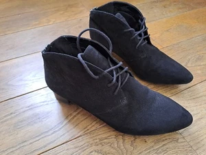 Clarks Womens Black Suede /Leather Softwear Laced Low Heel Shoes Size UK 7 E - Picture 1 of 7