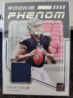 2022 Panini Donruss Malik Willis RC #RPJ-3 Rookie Phenom Patch Jersey Titans - Image 1 of 2