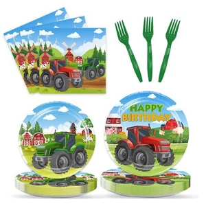 96Pcs Tractor Birthday Party Decorations Tractor Birthday Party Supplies Incl... - Picture 1 of 7