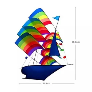 Kite, Rainbow 3D Sailboat, Flying Kite, Ship, Boat, Single Line, Beach - Picture 1 of 5