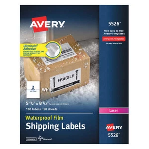 AVERY 5NHH5 PK 5 Laser Label,5-1/2" H,8-1/2" W,PK50 5NHH5 - Picture 1 of 2