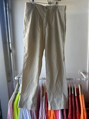 Pantalones delanteros plisados caqui informales BILL BLASS para hombre 36x32 Foto 1 de 4