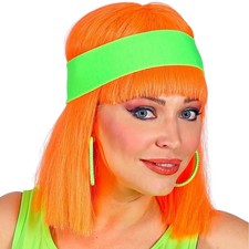 80er Aerobic Stirnband Neongrün Kopfschmuck Neon-Haarband Fitness-Schweißband