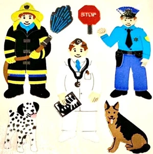 **VINTAGE** Mylar FEUERWEHRMANN, POLIZEI, SANITÄTER Sandylion Aufkleber - 1 Quadrat - Bild 1 von 1