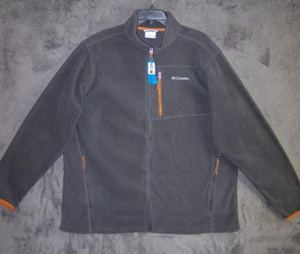 New Columbia Jacket Adult XXL 2XL Gray Fleece Shark Full Zip Hiking Outdoor Mens - Picture 1 of 14