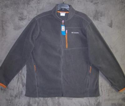 New Columbia Jacket Adult XXL 2XL Gray Fleece Shark Full Zip Hiking Outdoor Mens - Image 1 of 4