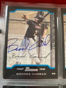 BROOKS CONRAD AUTOGRAPHED SIGNED 2004 BOWMAN CARD ASTROS COA