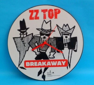 ZZ TOP CLOCK Upcycled Vinyl Record Picture Disc Rock Band SN12P21 12" Wall CLOCK - Image 1 of 4