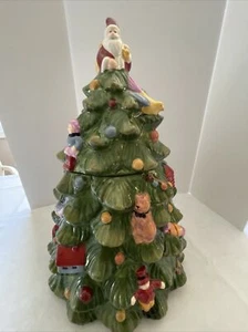 Large Spode Christmas Tree With Santa On Top Cookie Jar - Picture 1 of 4