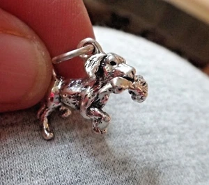 Sterling Silver 3D 5g 15x20mm Lab Labrador Retriever Hunting Dog & Duck Charm - Picture 1 of 8