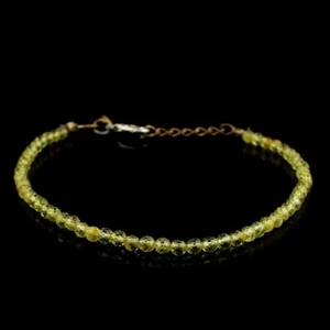 Handmade Glittering Peridot 20.00 Cts Round Shape Beaded Bracelet AK 07 E586 - Picture 1 of 3