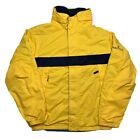 Nautica Zip Up Outdoor Jacket Yellow Mock Neck Horizontal Single Stripe Men's XL