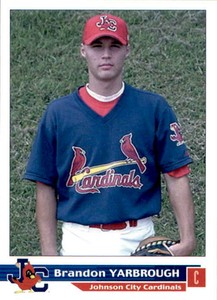 2003 Johnson City Cardinals Grandstand #21 Brandon Yarbrough Ellerbe NC Card