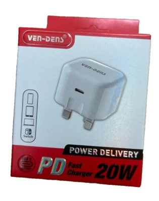 Ven-Dens 20W PD Fast Charger USB-C | Voltage & Temperature Protection - image 1 of 4