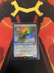 MTG Magic The Gathering Shaklegeist Foil Prerelease Promo Blue Spirit Commander - Imagen 1 de 1