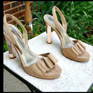 Sandalias Diane Von Furstenberg Gruta Doradas Lujo Noche Verano Zapatos Metálicos - Imagen 1 de 9