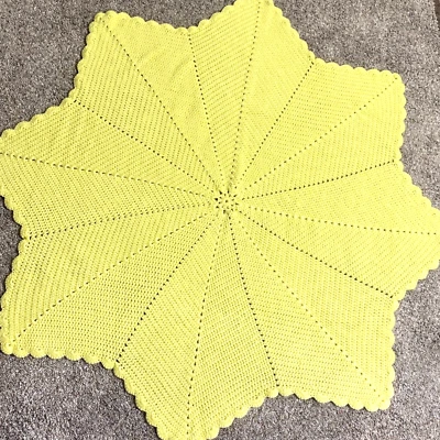 Handmade Crocheted Centerpiece Tabletop Decor Spring Yellow Pastel - Image 1 of 4