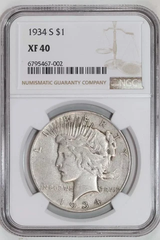 1934-S PEACE DOLLAR NGC XF40 Cover