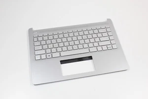 HP 14s-DQ 14s-FQ Laptop Palmrest Top Cover UK Keyboard Silver L88200-031 Grade B - Picture 1 of 15