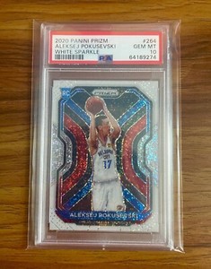 2020 Panini Prizm Aleksej Pokusevski White Sparkle Rookie PSA 10 #264 Thunder